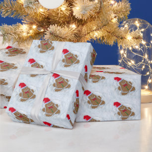 Gingerbrot Cookie Snow Angel Geschenkpapier