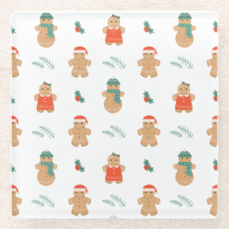 Gingerbrot Cookie Weihnachtsmuster Glasuntersetzer