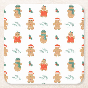 Gingerbrot Cookie Weihnachtsmuster Rechteckiger Pappuntersetzer