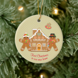 Gingerbrot Couple First Christmas in unserer neuen Keramik Ornament