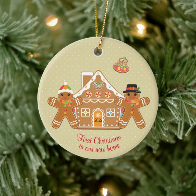 Gingerbrot Couple First Christmas in unserer neuen Keramik Ornament (Baum)