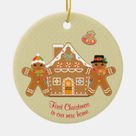 Gingerbrot Couple First Christmas in unserer neuen Keramik Ornament