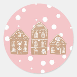 Gingerbrot-Dorf Classic Round Sticker
