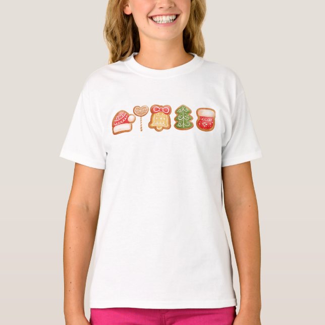 Gingerbrot Festive Cool Trendy Weihnachten T-Shirt (Vorderseite)