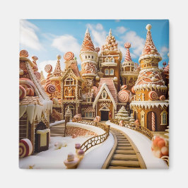 Gingerbrot Festliche Winterschneestadt Magnet