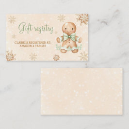 Gingerbrot Green Baby Shower Geschenkkarte Begleitkarte