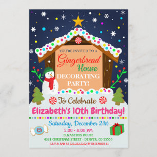 Gingerbrot-Haus Einladung