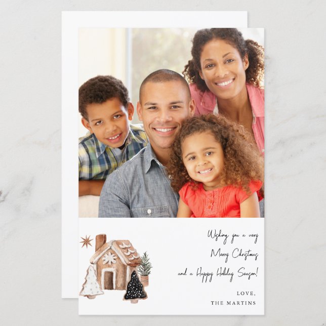 Gingerbrot Haus & Weihnachtskost Hinweis m (Vorne/Hinten)