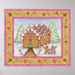 Gingerbrot Heart House Poster