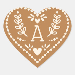 Gingerbrot Herzsticker Weihnachtsaufkleber Herz-Aufkleber