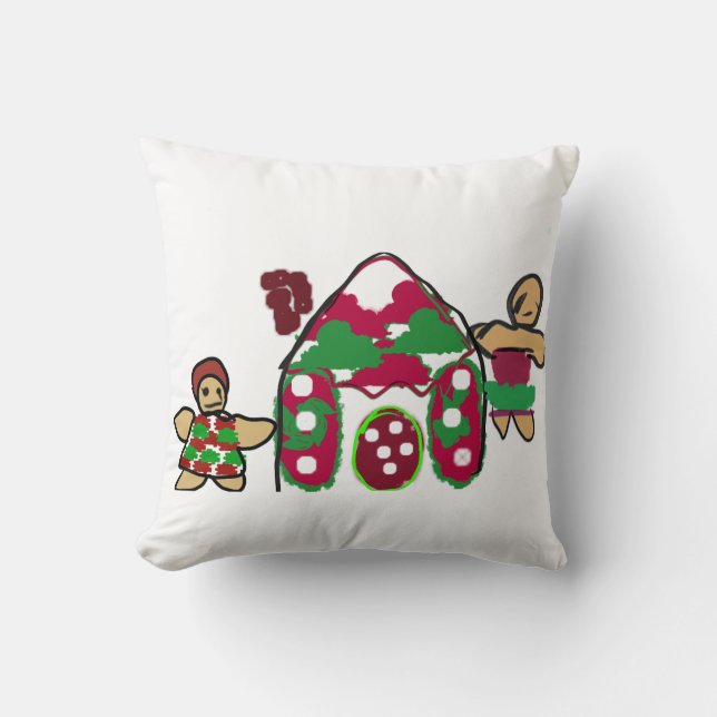 Gingerbrot House Art Spaß Kissen (Vorderseite)