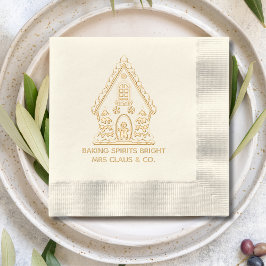 Gingerbrot House Backen Weihnachten im Unternehmen Servietten Mit Folie