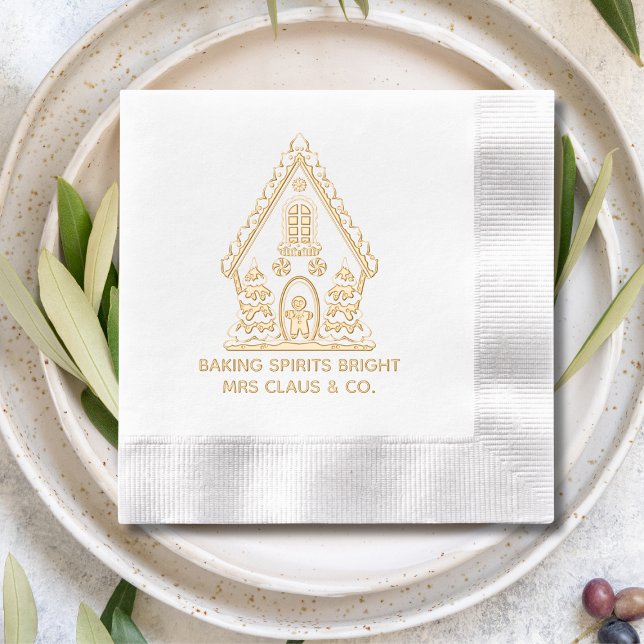 Gingerbrot House Backen Weihnachten im Unternehmen Servietten Mit Folie (Von Creator hochgeladen)