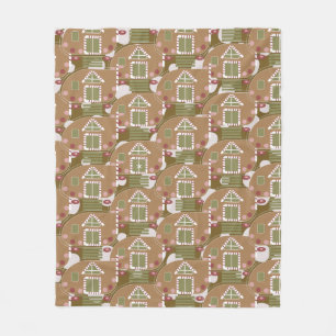 Gingerbrot House Camper Pink Fleecedecke