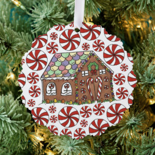Gingerbrot House Candy Ugly Christmas Sweater Ornament Karte