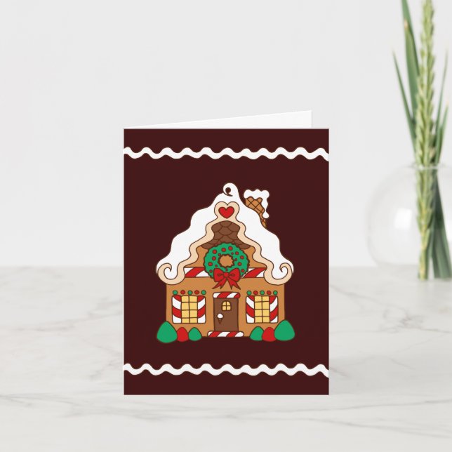 Gingerbrot House Card Feiertagskarte (Vorderseite)