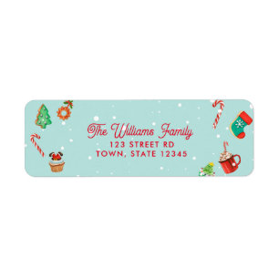 Gingerbrot House Christmas Return Address Label