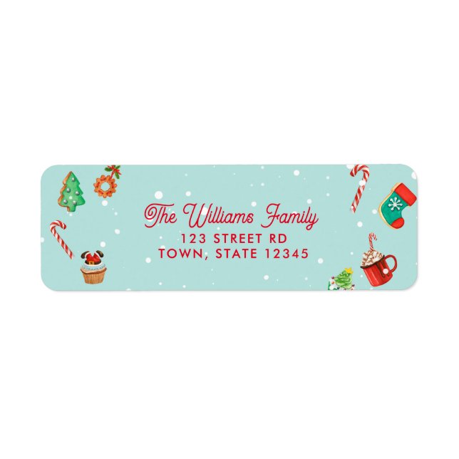 Gingerbrot House Christmas Return Address Label (Vorne)