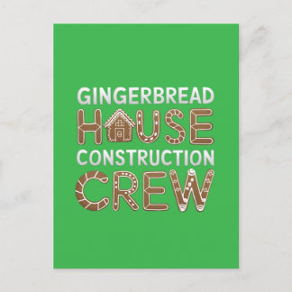 Gingerbrot House Construction Crew Digitale Kunst Postkarte