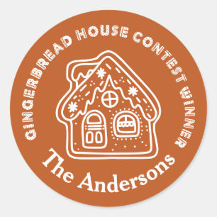 Gingerbrot House Contest Gewinner Brown Runder Aufkleber