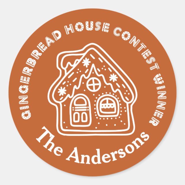 Gingerbrot House Contest Gewinner Brown Runder Aufkleber (Vorderseite)