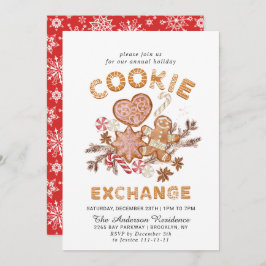 Gingerbrot House Cookie Exchange Weihnachtsfeierta Einladung