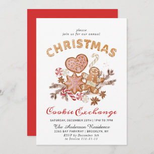 Gingerbrot House Cookie Exchange Weihnachtsfeierta Einladung