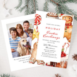 Gingerbrot House Cookie Exchange Weihnachtsfeierta Einladung