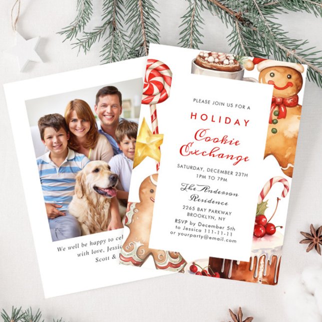 Gingerbrot House Cookie Exchange Weihnachtsfeierta Einladung (Von Creator hochgeladen)