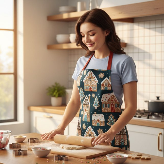 Gingerbrot House Cookie Weihnachtsfeiertage Winter Schürze (Von Creator hochgeladen)
