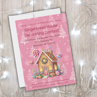 Gingerbrot House Decorating Contest Einladung