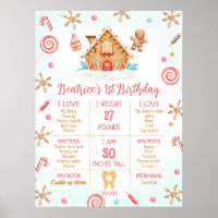 Gingerbrot House First Birthday Milestone Board
