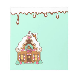 Gingerbrot House Holiday Notepad Notizblock