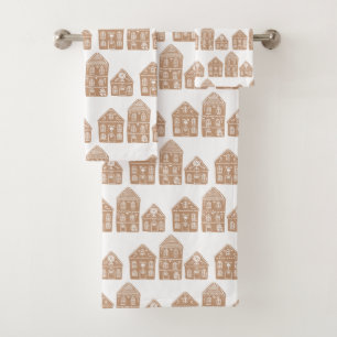Gingerbrot House Pattern Badetuch Set