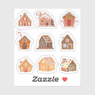 Gingerbrot House Stickers Aufkleber