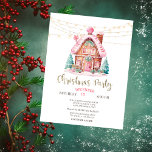 Gingerbrot House String Lights Weihnachten Einladung<br><div class="desc">Eine elegante Urlaubsparty mit Wasserfarben-Lebkuchenschlauch und Saitenleuchten auf weißem Hintergrund. Diese wunderschönen Weihnachtseinladungen sind ideal für Weihnachts-Dinner-Party Einladungen,  Feiertagsgeschenke-Austausche,  Weihnachts-Spendenaktionen,  Einladungen für den Weihnachtsball und andere Veranstaltungen,  die im Dezember stattfinden. Verwenden Sie einfach die Vorlagenfelder,  um eigene Ereignisinformationen hinzuzufügen.</div>