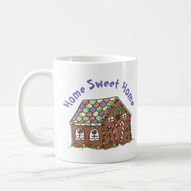 Gingerbrot House Zuhause Sweet Zuhause Weihnachten Tasse (Links)