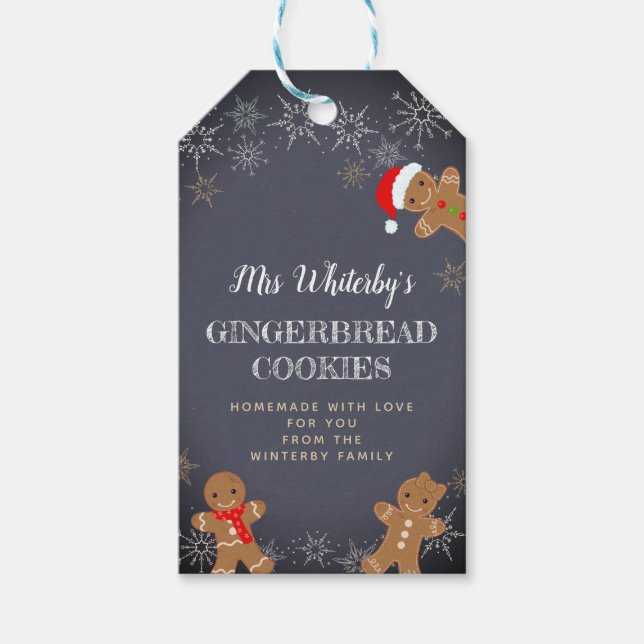 Gingerbrot-Inhaltsstoffe Geschenkanhänger (Vorderseite)