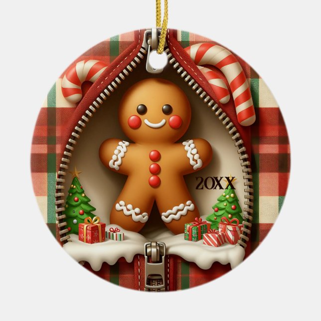 Gingerbrot Keramik Ornament (Vorne)