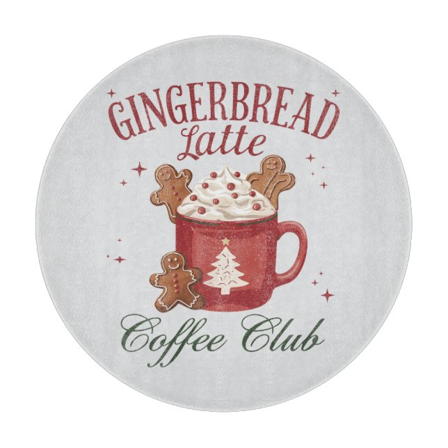 Gingerbrot Latte Coffee Club Schneidebrett (Vorderseite)
