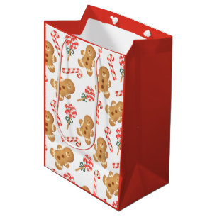 Gingerbrot Man Candy Cane Lollipop Mittlere Geschenktüte