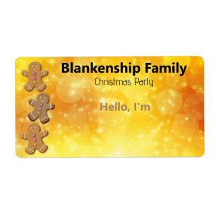 Gingerbrot Man Cookie Border Paper Label