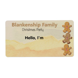 Gingerbrot Man Cookie Border Paper Name Tag