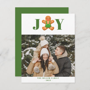 Gingerbrot man Cookie Joy Holiday Foto Card Feiertagskarte