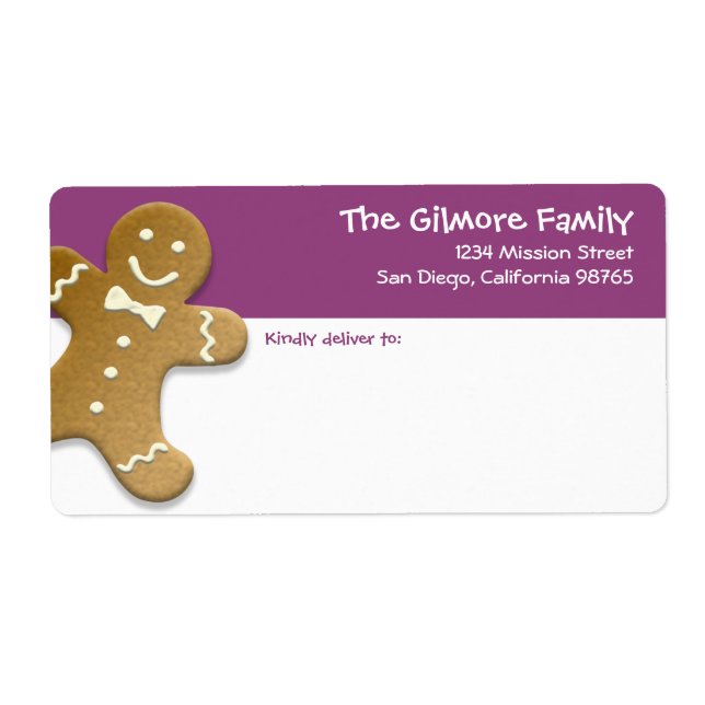 Gingerbrot man Cookie lila Spaß Schifffahrt (Vorne)