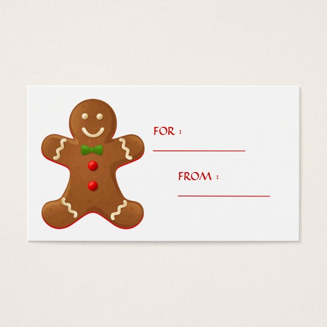 Gingerbrot man Gift Tag (Vorderseite)