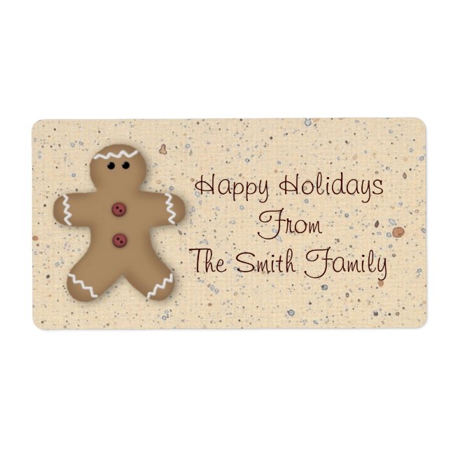 Gingerbrot Man Holiday Label (Vorne)