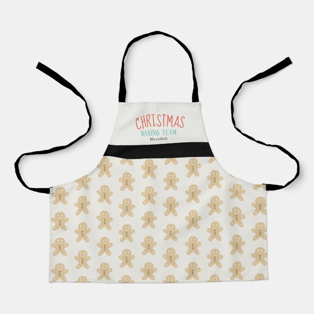 Gingerbrot Man Muster Weihnachtsbackteam Schürze (Vorderseite)