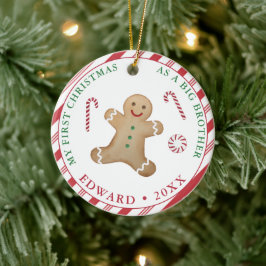 Gingerbrot Mann 1. Weihnachten als großer Bruder Keramik Ornament