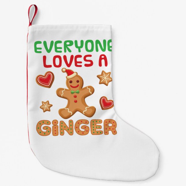 Gingerbrot Mann Alle Lieben einen Ingwer Kleiner Weihnachtsstrumpf (Vorderseite)